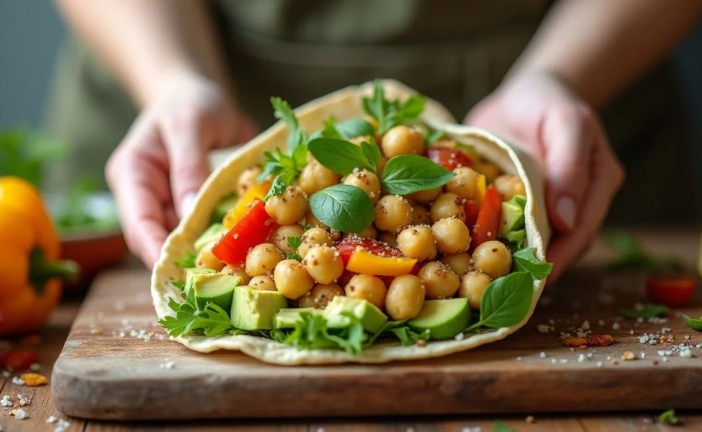 Avocado Chickpea Salad Wrap