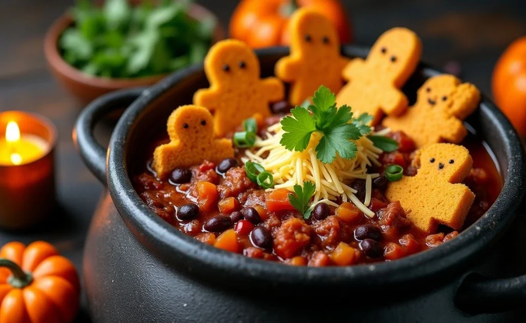 Cauldron Chili with Cornbread Toppers