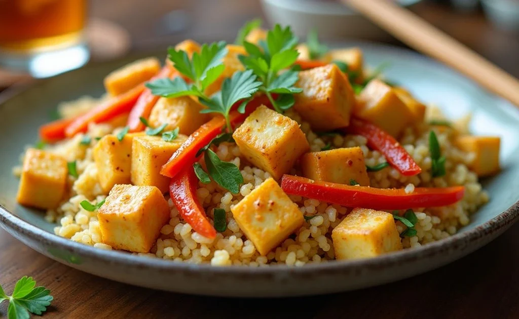 Cauliflower Rice Stir-Fry with Veggies and Tofu