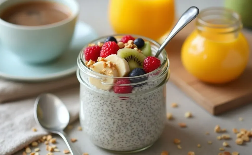 Chia Pudding with Fresh Fruit and Nuts