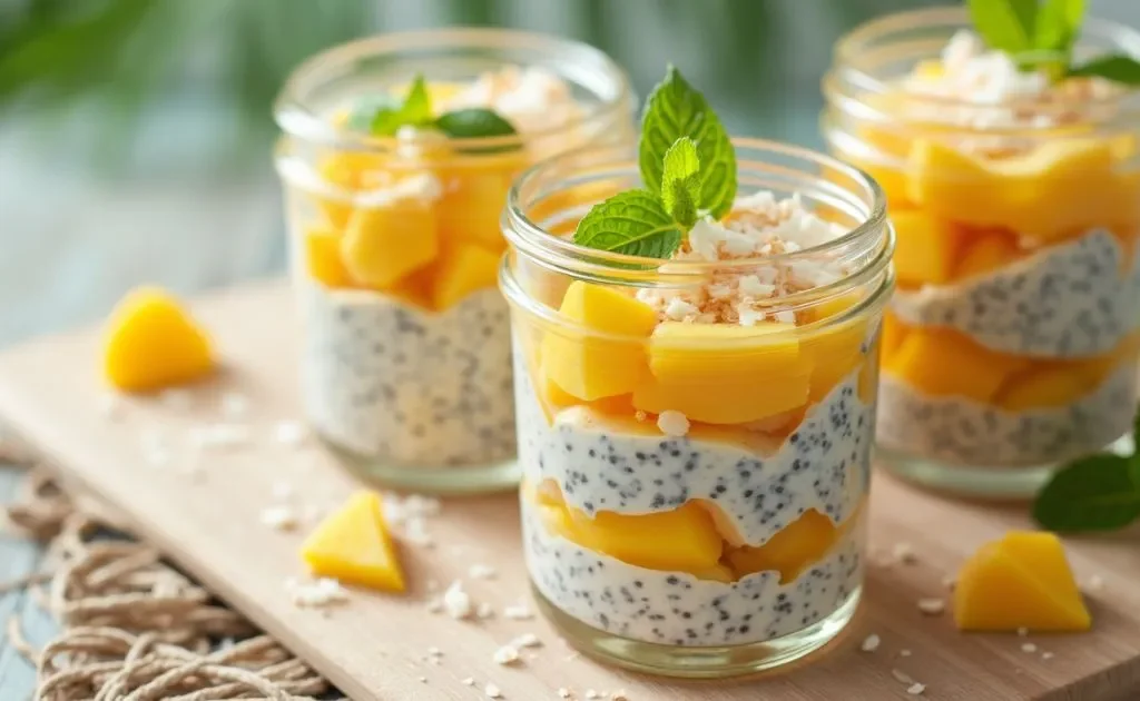 Coconut Mango Chia Pudding Parfaits