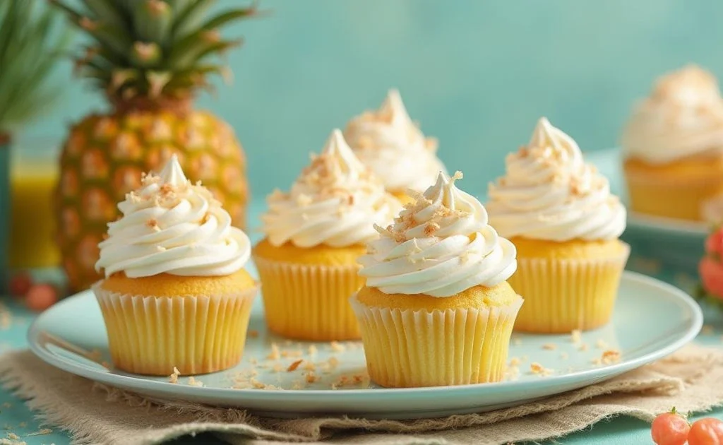 Coconut Pineapple Paradise Cupcakes