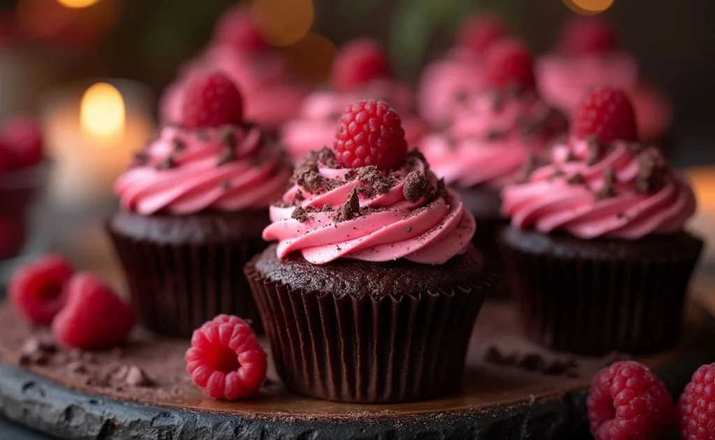 Decadent Chocolate Raspberry Cupcakes