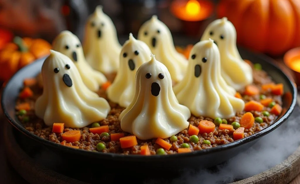 Ghostly Mashed Potato Shepherd’s Pie