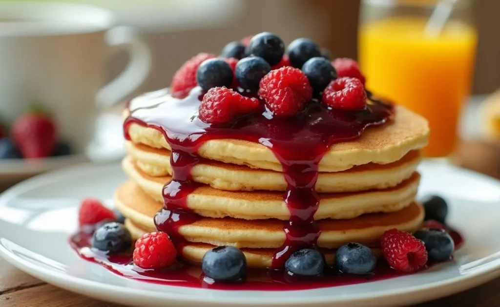 Gluten-Free Pancakes with Berry Compote