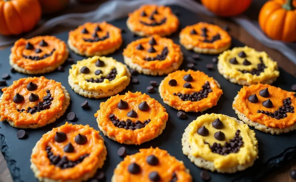 Jack-o’-Lantern Rice Cake Faces