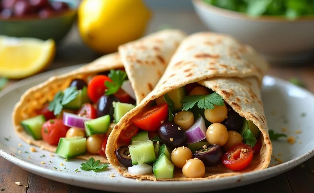 Mediterranean Chickpea Salad Wrap