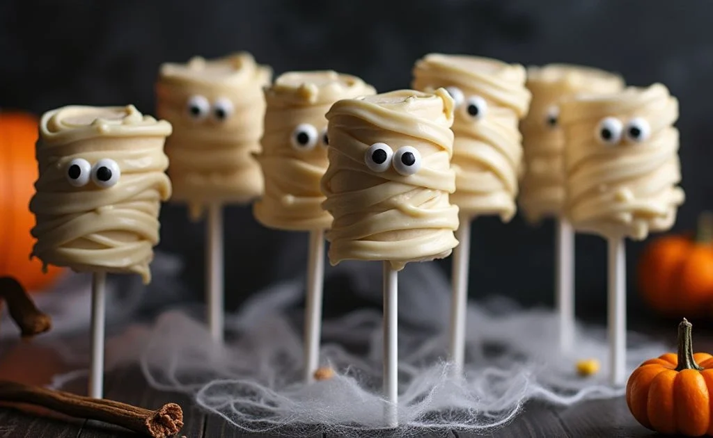 Mummy Marshmallow Pops