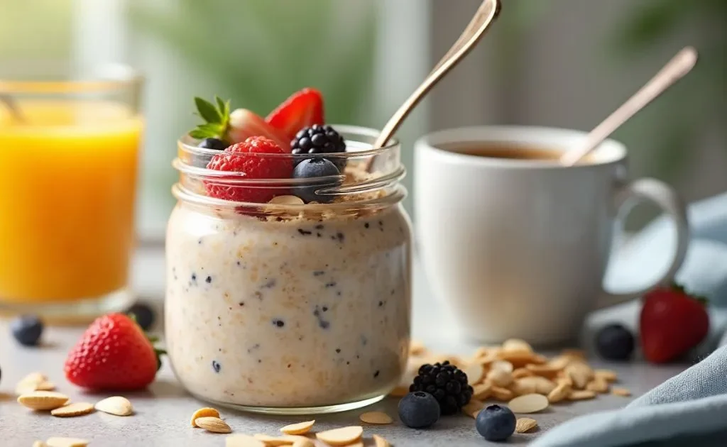 Overnight Gluten-Free Oats with Almonds and Berries