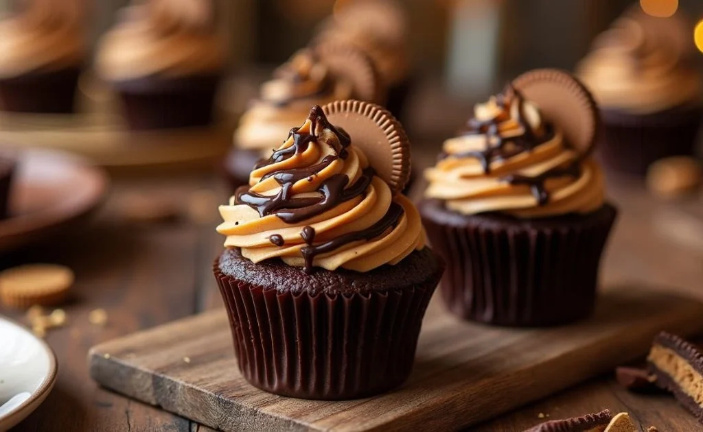 Peanut Butter Chocolate Swirl Cupcakes