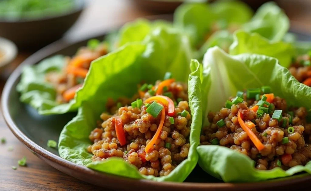 Spicy Lentil & Veggie Lettuce Wraps