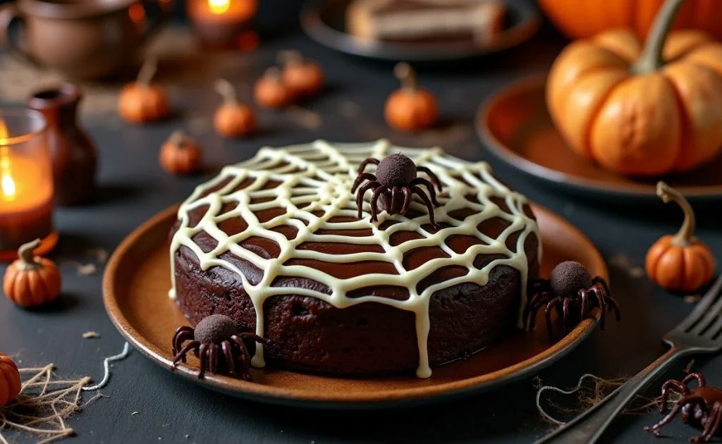 Spider Web Chocolate Cake