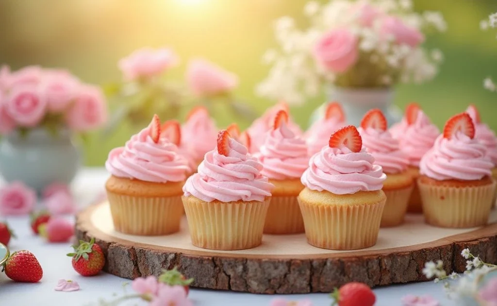 Strawberry Vanilla Dream Cupcakes