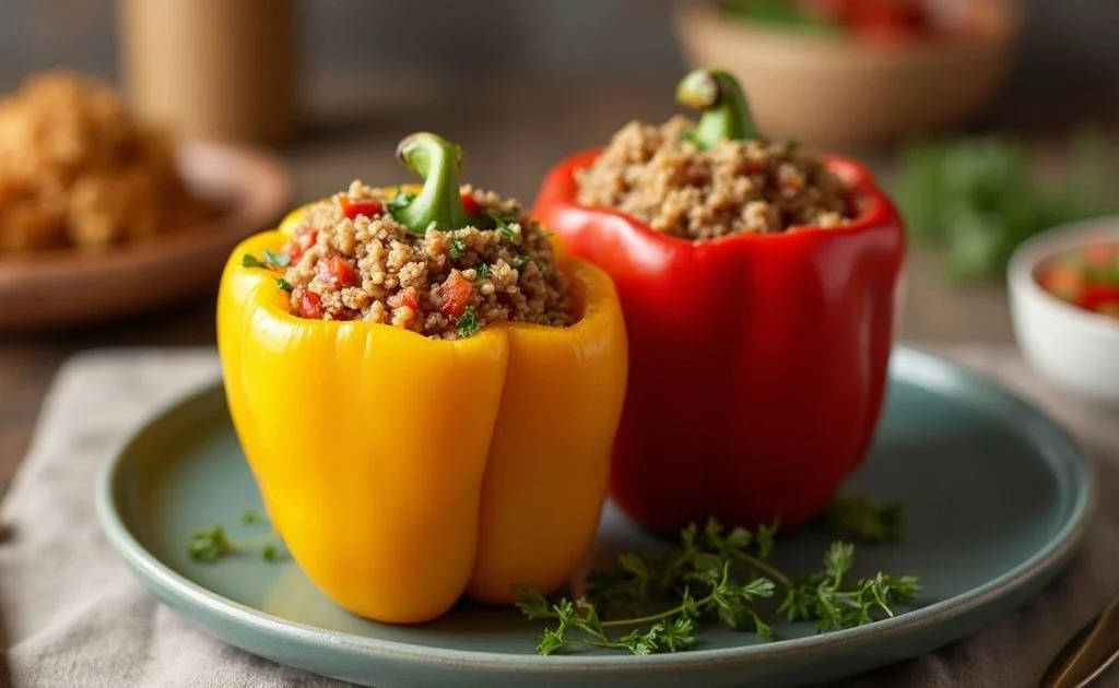 Stuffed Bell Peppers with Ground Turkey