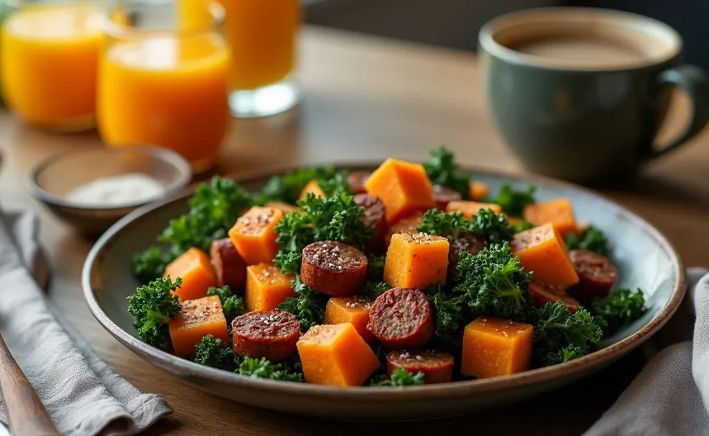 Sweet Potato Hash with Kale and Sausage