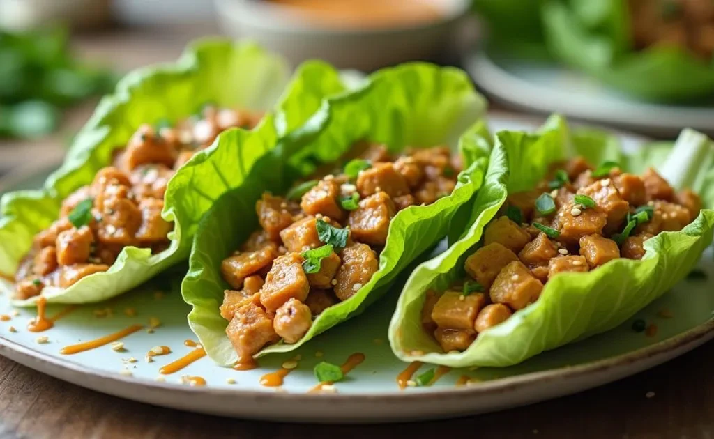 Thai Peanut Chicken Lettuce Wraps