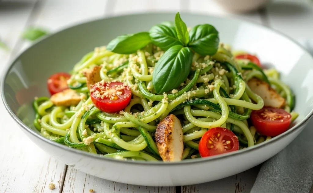 Zucchini Noodles with Avocado Pesto