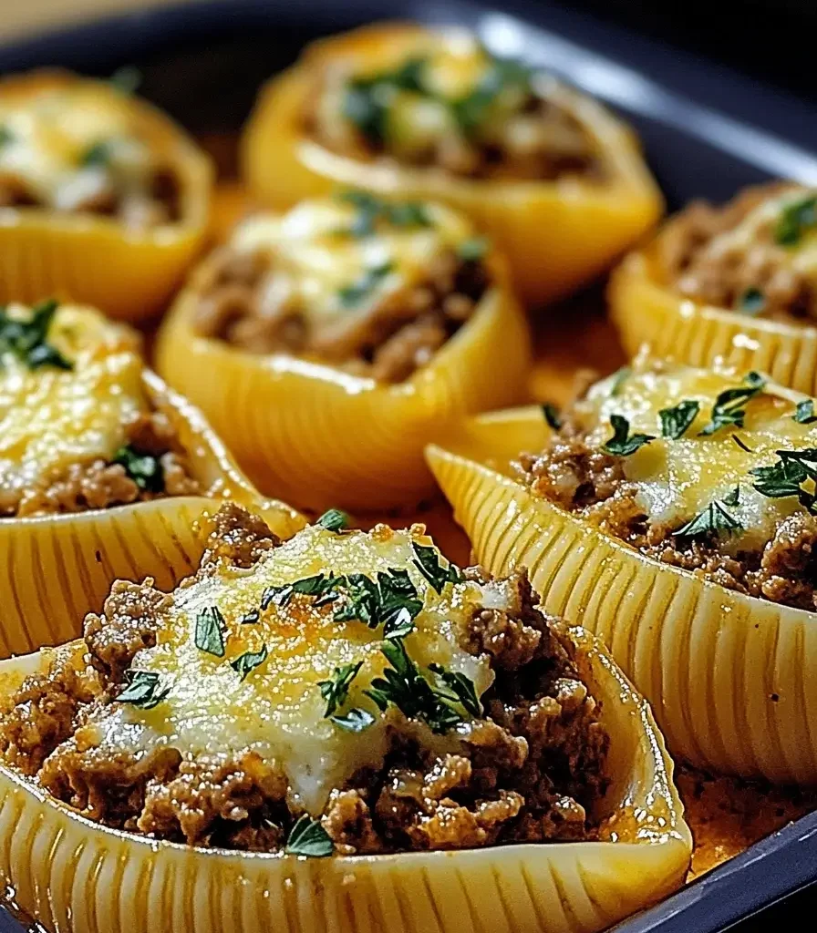 Beef-Stuffed Shells with Creamy Ricotta Filling