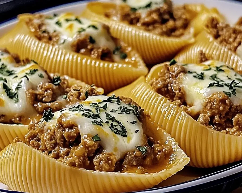 Beef-Stuffed Shells with Creamy Ricotta Filling
