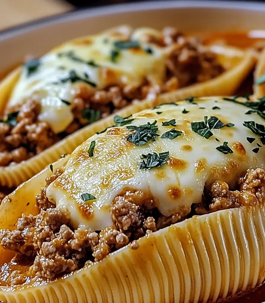 Beef-Stuffed Shells with Creamy Ricotta Filling