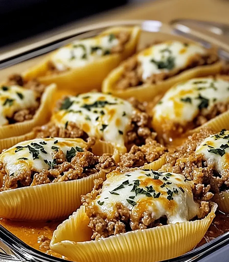 Beef-Stuffed Shells with Creamy Ricotta Filling