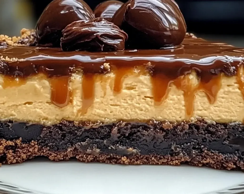 Caramel brownie cheesecake