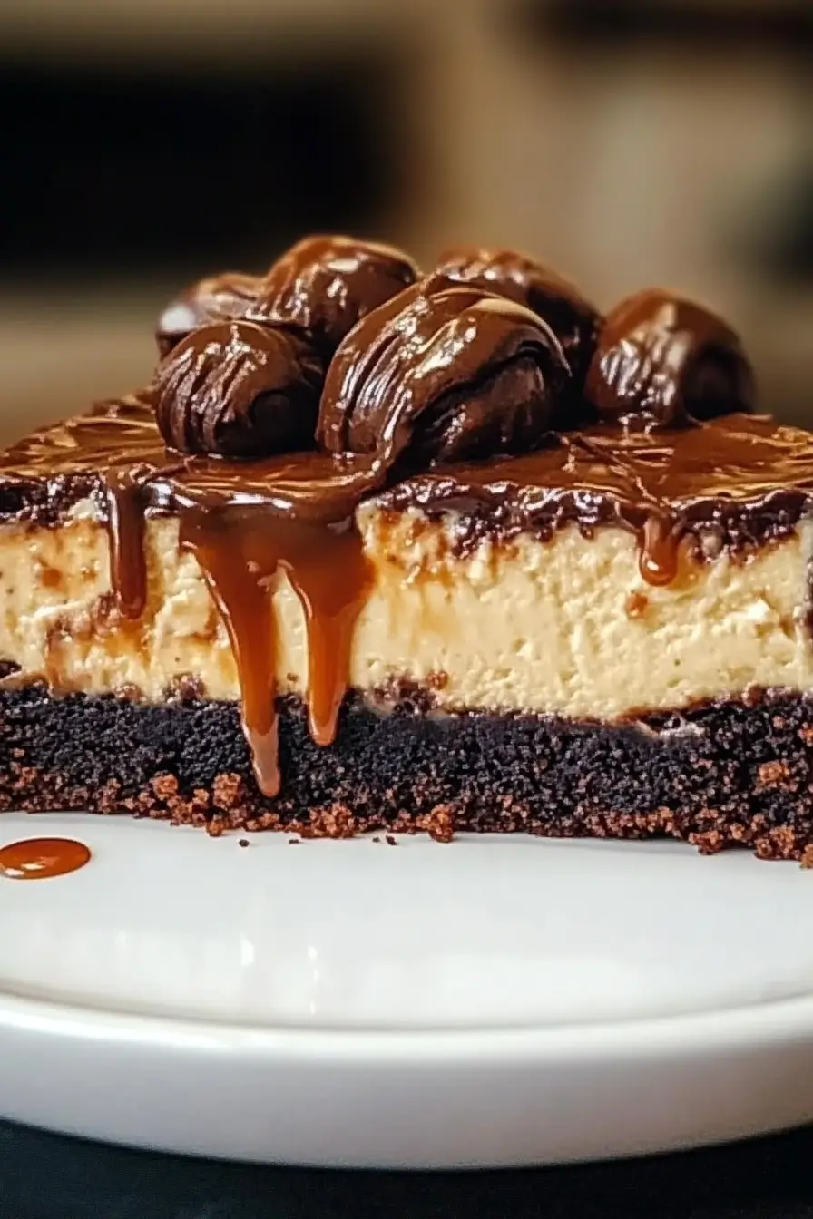 Caramel brownie cheesecake