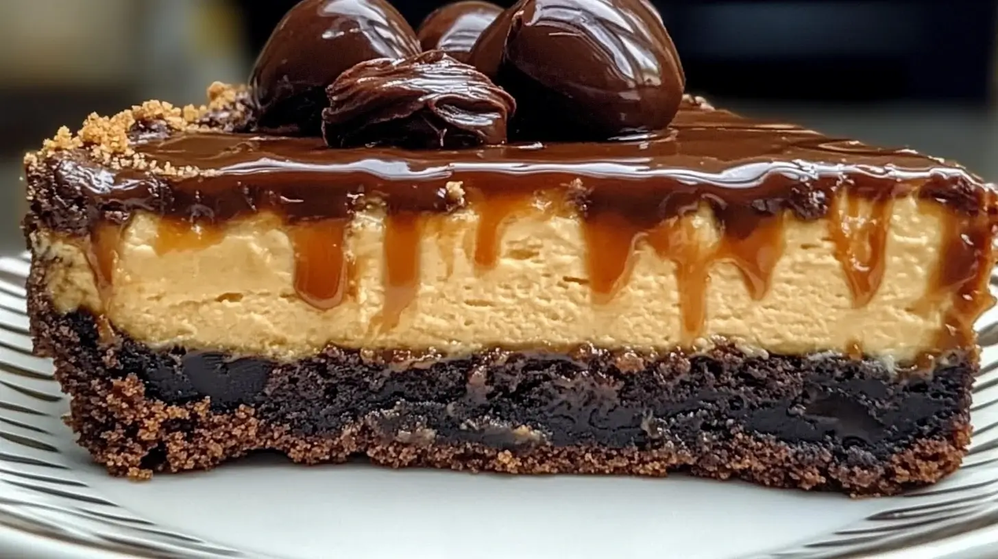 Caramel brownie cheesecake