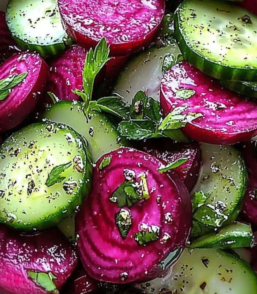 Cucumber & Beetroot Salad with Herb Dressing