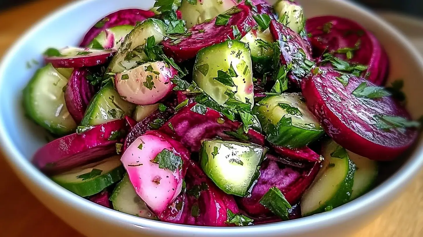 Cucumber & Beetroot Salad with Herb Dressing