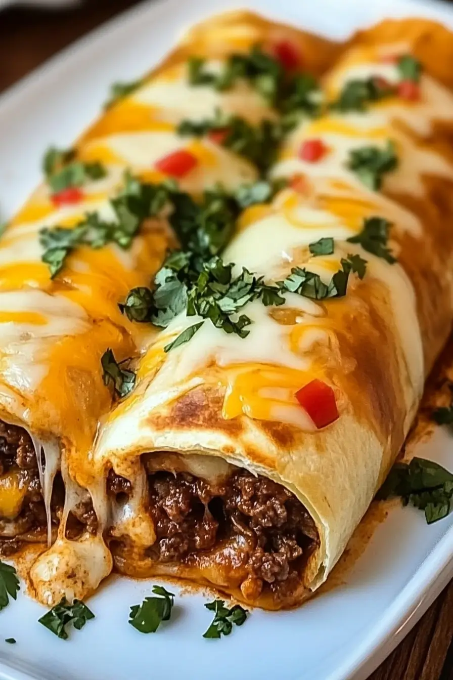 Easy Beef & Cheese Chimichangas