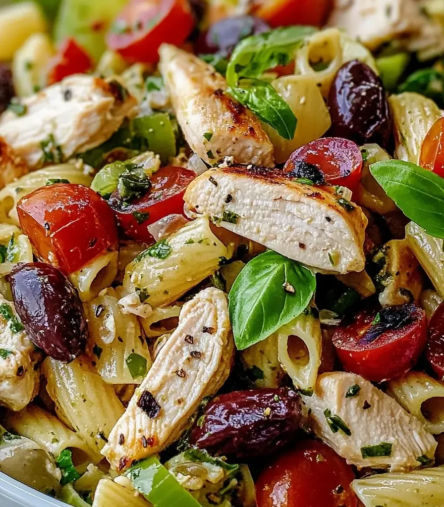 Mediterranean Chicken Pasta Salad