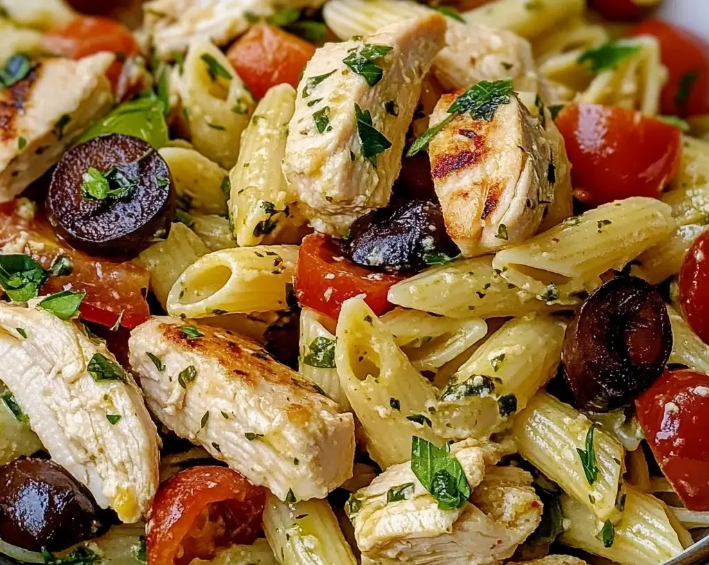 Mediterranean Chicken Pasta Salad