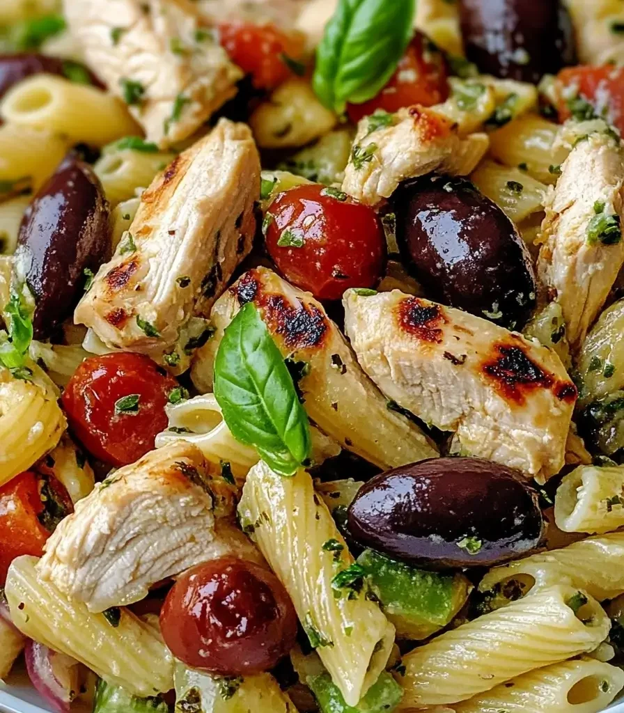 Mediterranean Chicken Pasta Salad