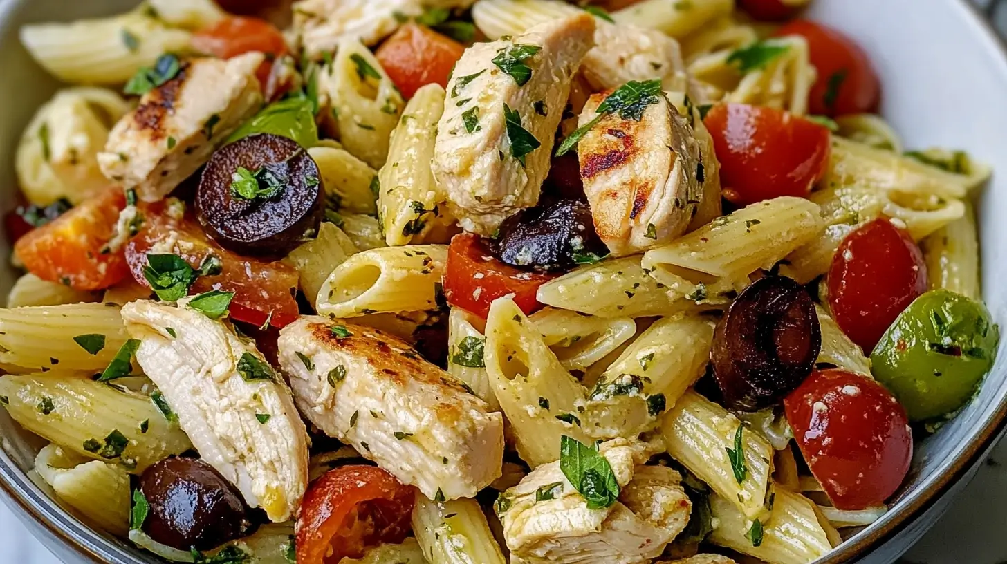 Mediterranean Chicken Pasta Salad