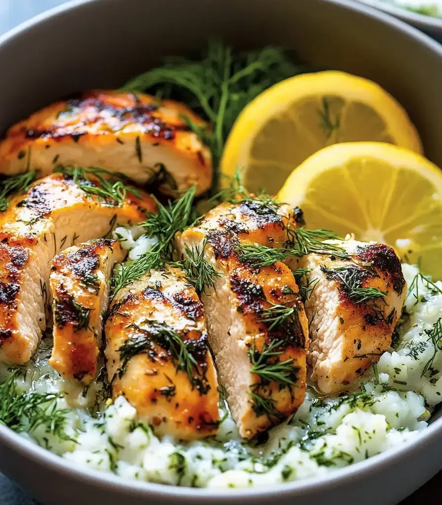 Mediterranean-Inspired Lemon-Dill Chicken Bowls