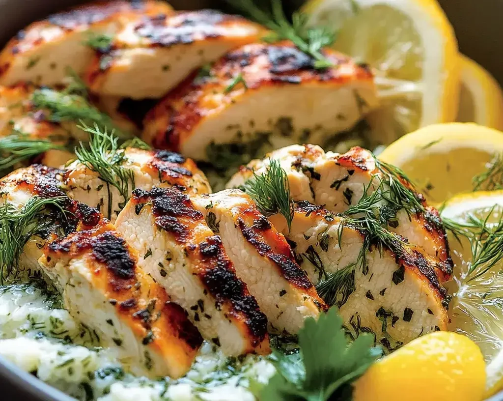 Mediterranean-Inspired Lemon-Dill Chicken Bowls
