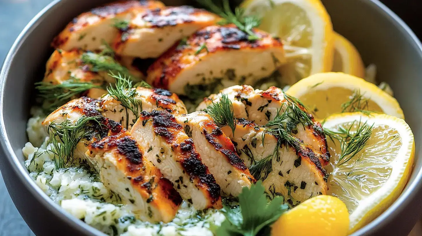 Mediterranean-Inspired Lemon-Dill Chicken Bowls