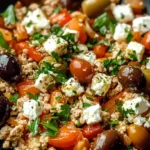 Mediterranean Keto Ground Chicken Skillet with Olives and Feta