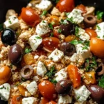 Mediterranean Keto Ground Chicken Skillet with Olives and Feta