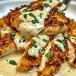 Parmesan Crusted Chicken with Creamy Garlic Sauce