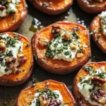 Roasted Sweet Potato Rounds with Herbed Feta
