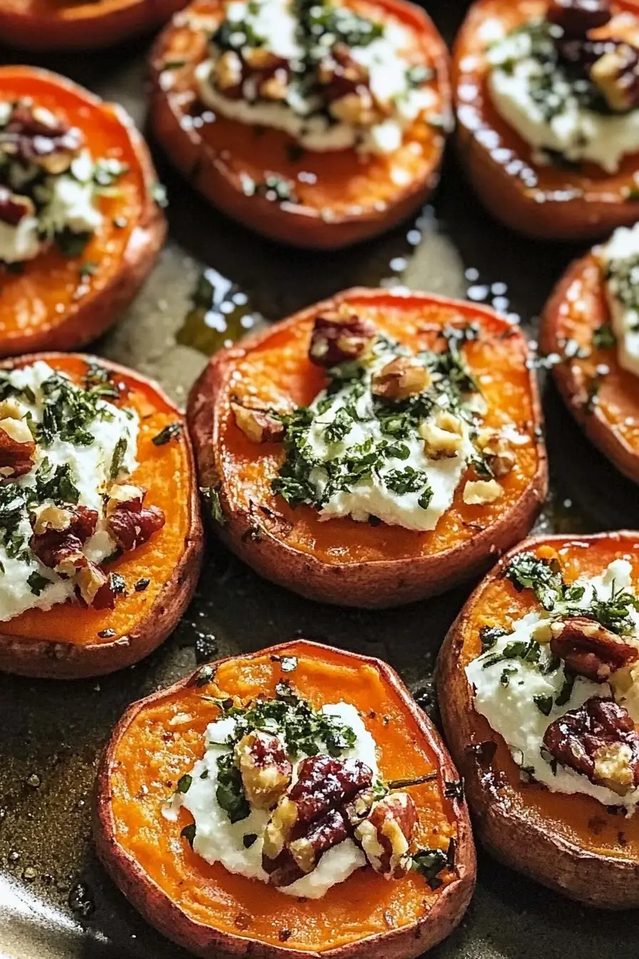 Roasted Sweet Potato Rounds with Herbed
