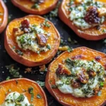 Roasted Sweet Potato Rounds with Herbed Feta