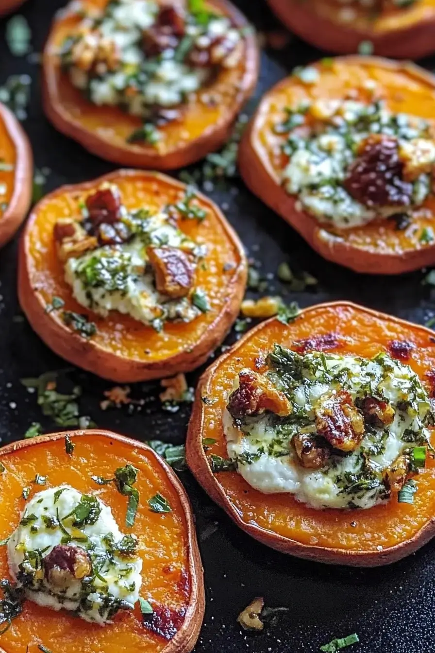 Roasted Sweet Potato Rounds with Herbed