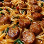 Sticky Honey Garlic Sausage Pasta Skillet