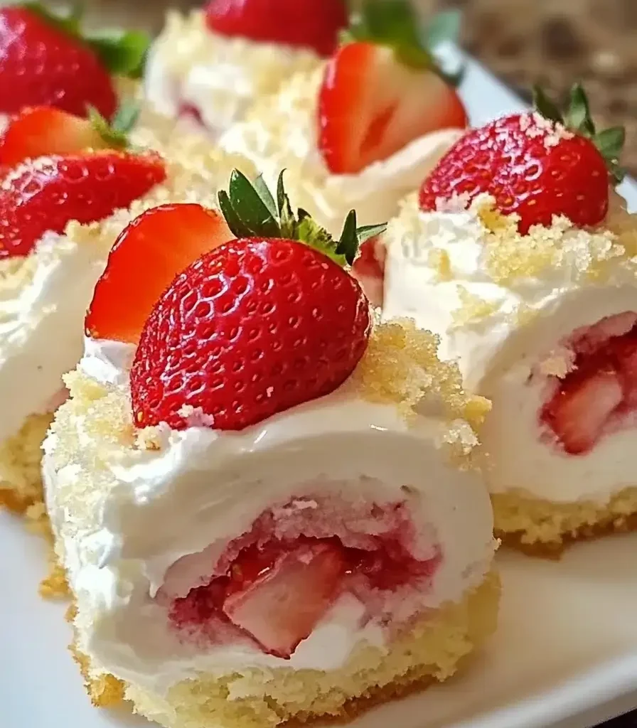Sweet Strawberry Shortcake Cheesecake Rolls