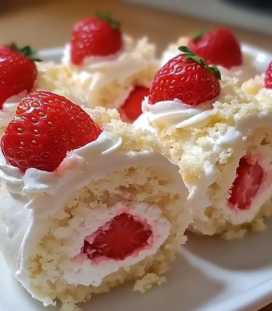 Sweet Strawberry Shortcake Cheesecake Rolls