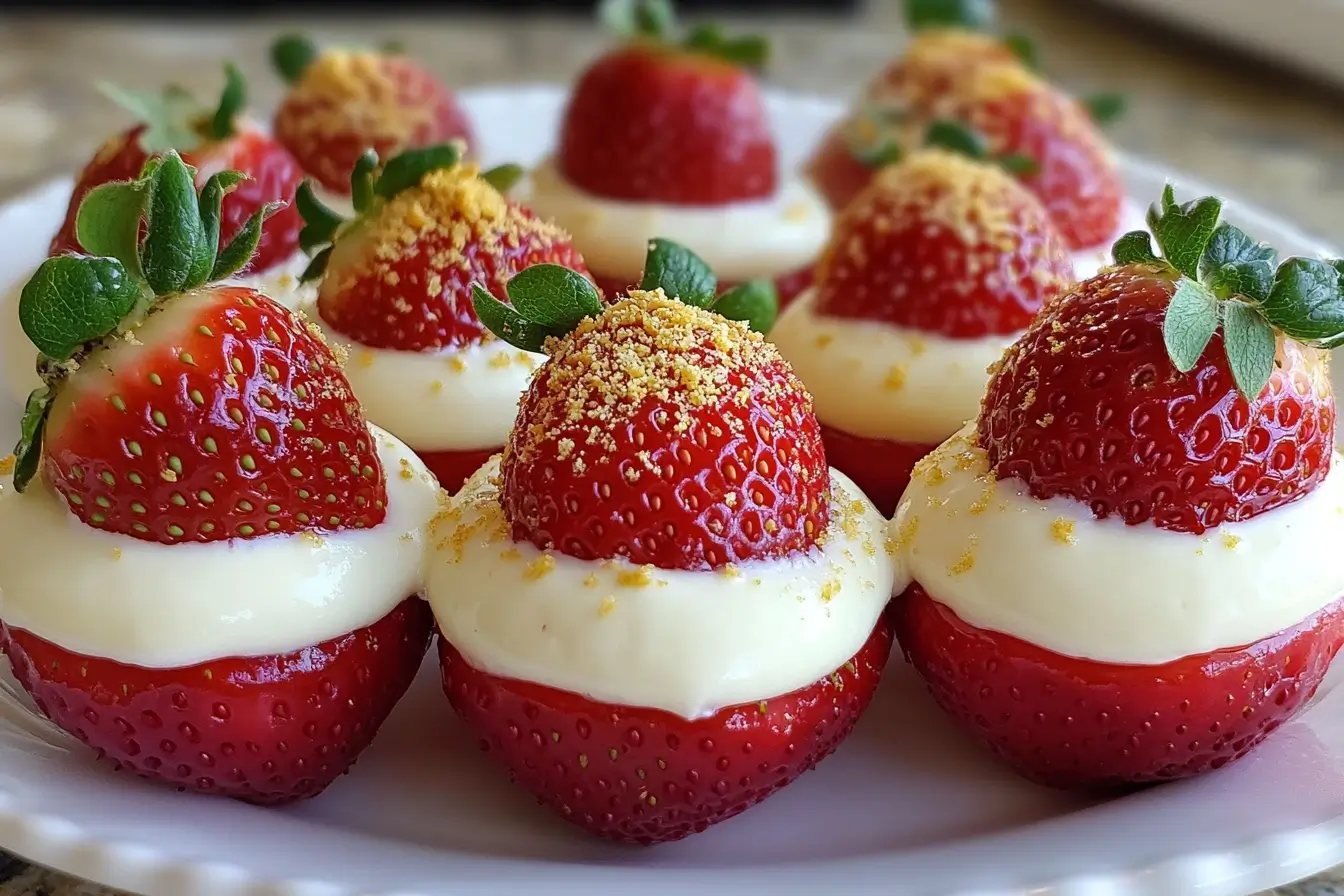 Best Cheesecake Deviled Strawberries
