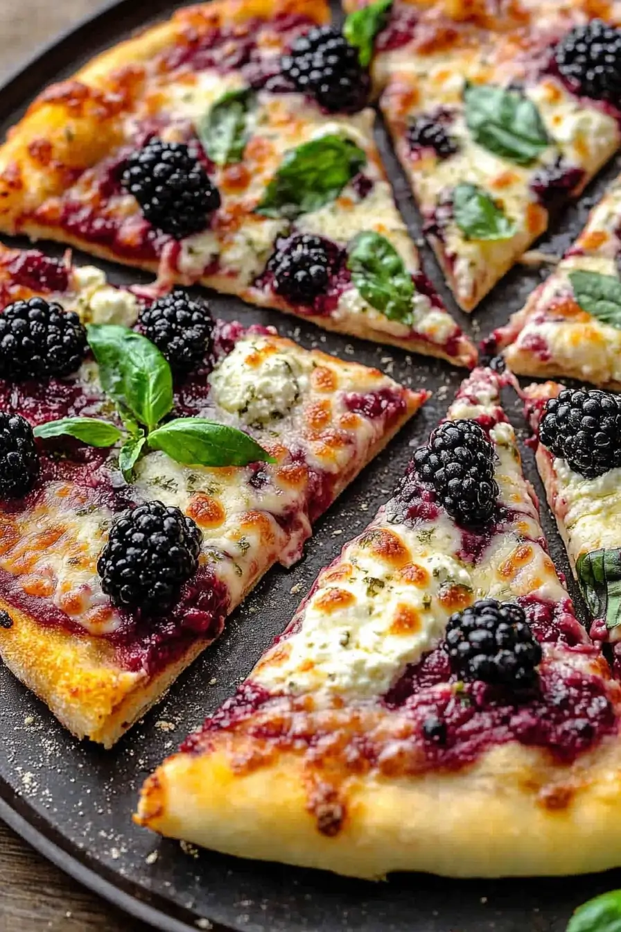 Blackberry Basil Ricotta Pizza